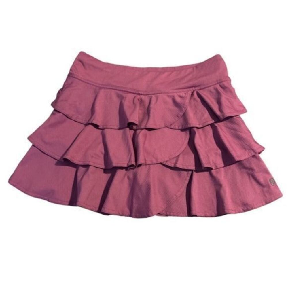Lija Golf Tennis Pickleball Fuschia Ruffle Activewear Skort Size XS EUC #7054